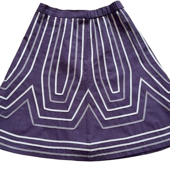 Soft Surroundings Navy with Stitched Ribbon Trimmed A-Line Skirt Size PM - Picture 1 of 12
